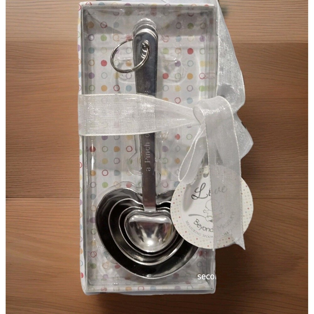 Kate Aspen Love Beyond Measure Heart Shaped Silver 4 pc. Measuring Spoon Set